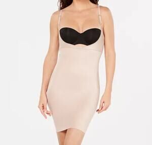 Spanx Open Bust Full Slip Size Small Beige Tan NEW Smart Grip Slip